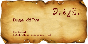 Duga Éva névjegykártya